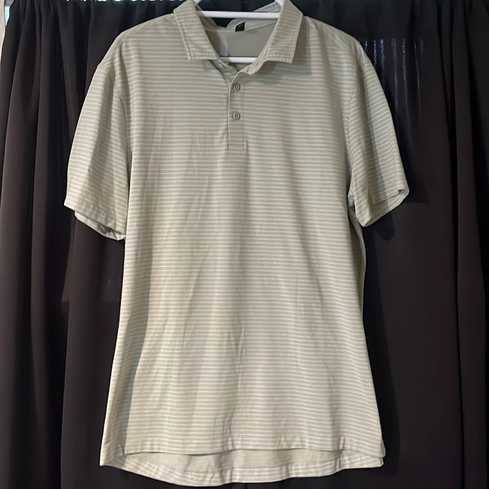 Evolution Polo mint green with white stripes